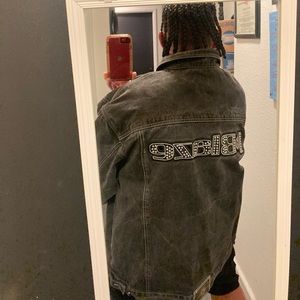 Vintage Jonny blaze diamond studded hip hop oversized Xl jean jacket same as Gza